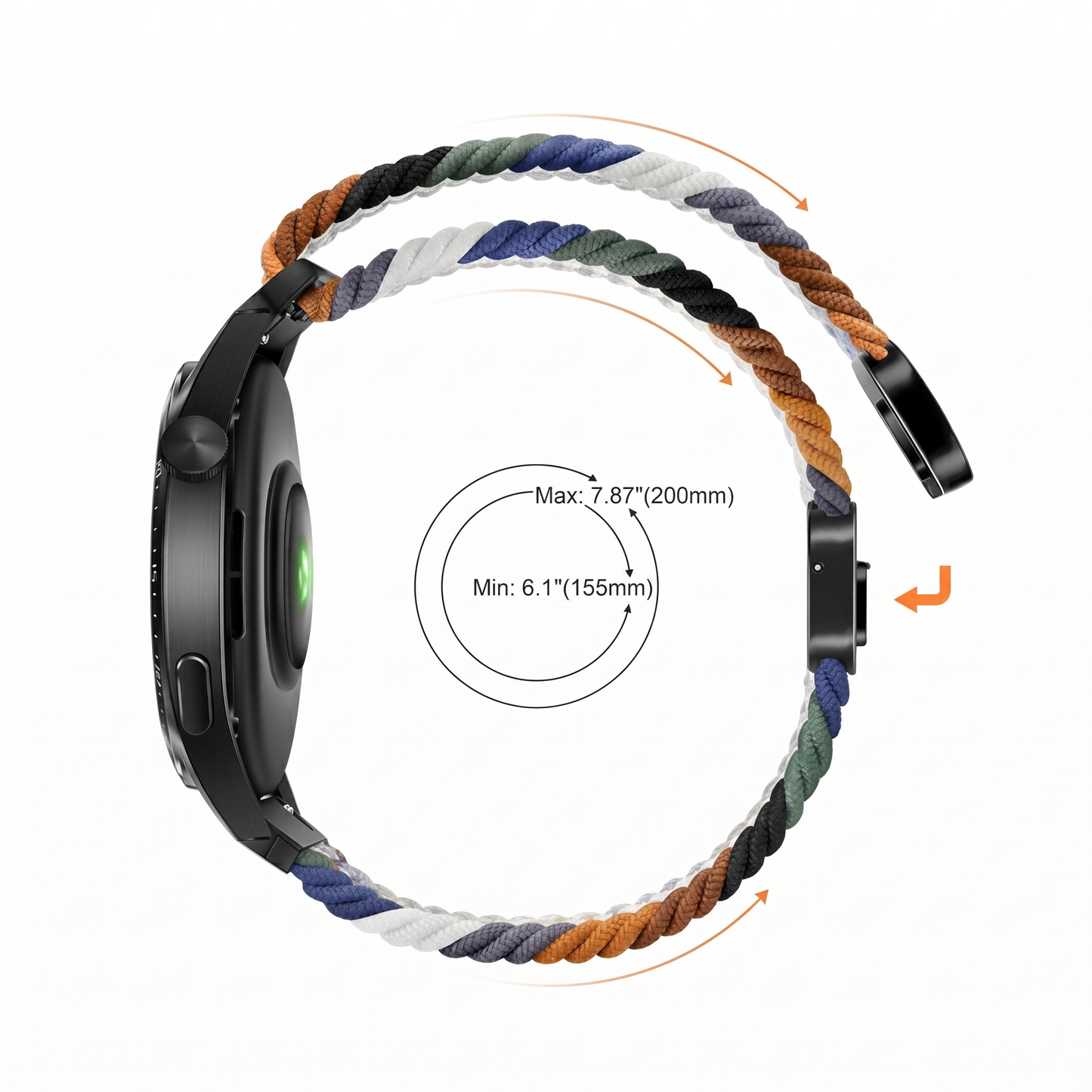 DBLACK [SKYPIEA] 18MM NYLON WOVEN BRAIDED WATCH STRAP // FOR "CASIO" AE-1200WH, W-216H & OTHER MODELS