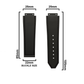 DBLACK [HLS] 25MM CROCO DESIGN, LEATHER WATCH STRAP // COMPATIBLE WITH  "HUBLOT" WATCHES