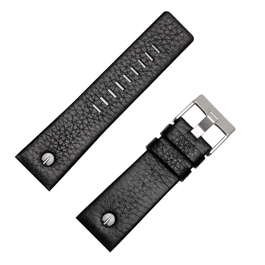 DBLACK [DSLDS1] PEBBLE DESIGN, LEATHER WATCH STRAP // FOR "DIESEL" WATCHES
