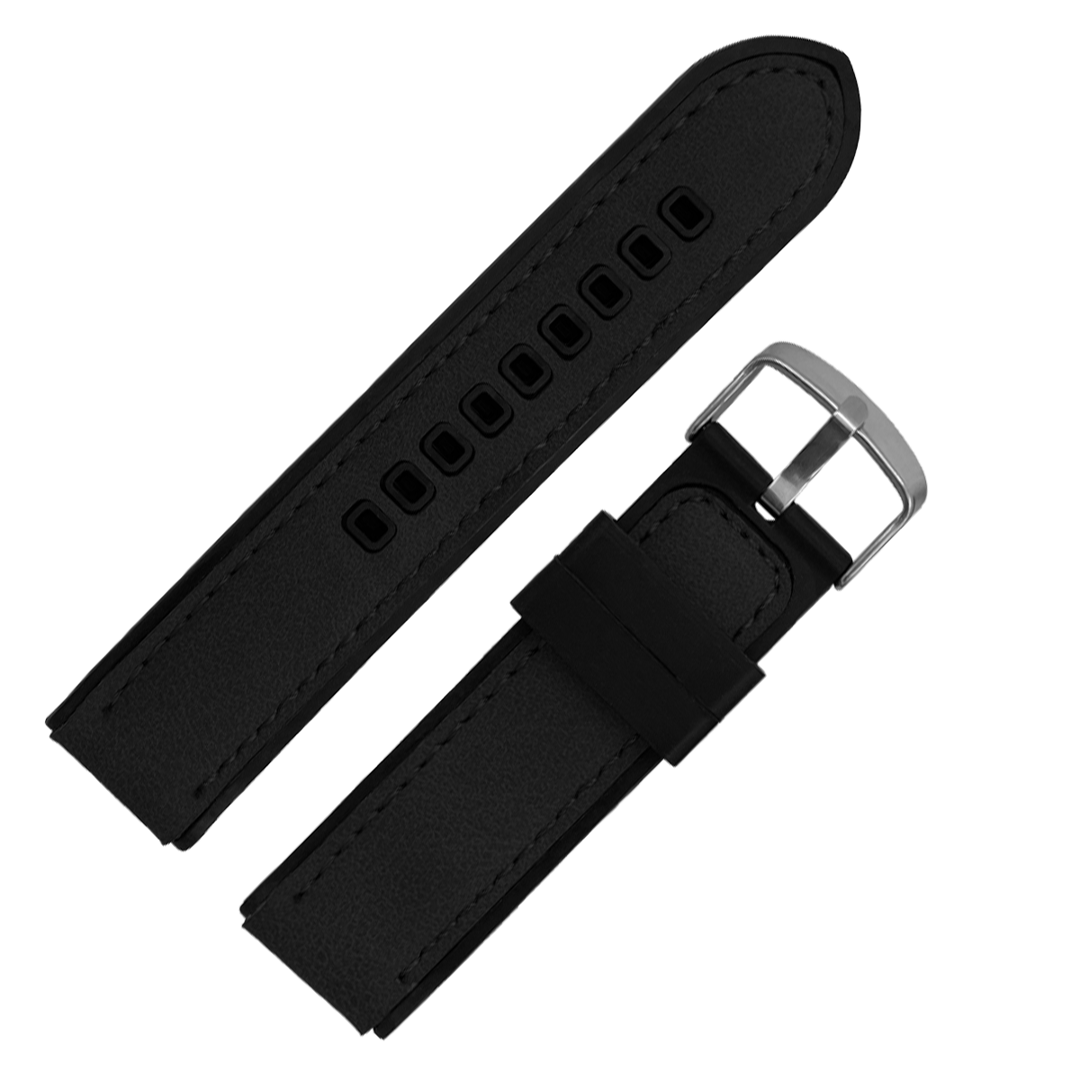 DBLACK [VIJOF] DUAL COLOR, LEATHER SILICONE STRAP