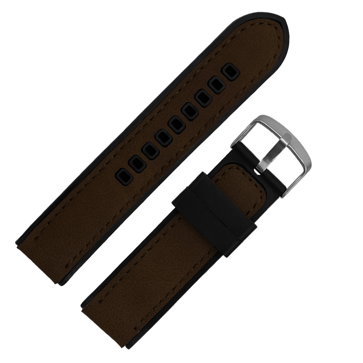 DBLACK [VIJOF] DUAL COLOR, LEATHER SILICONE STRAP