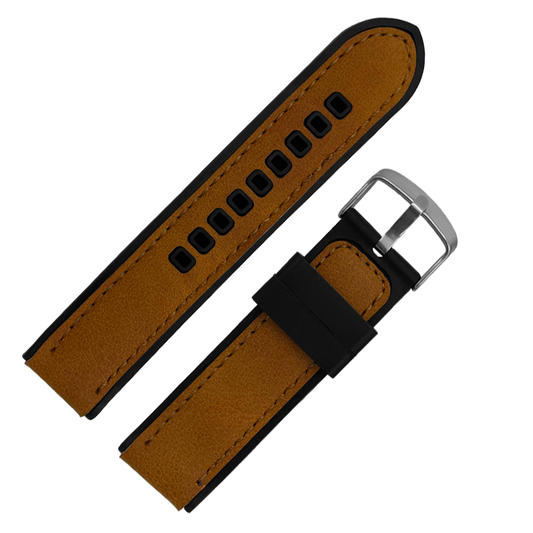 DBLACK [VIJOF] DUAL COLOR, LEATHER SILICONE STRAP