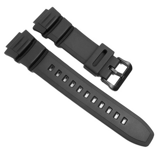DBLACK [CDS16] RESIN WATCH STRAP (BLACK) // FOR "CASIO" MCW-100H, MCW-110H & W-S220" MODEL WATCH