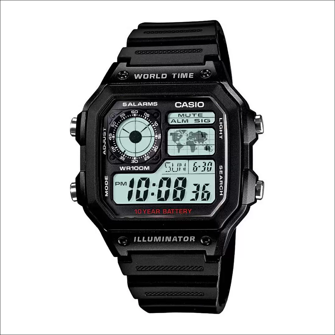 CASIO YOUTH BLACK DIGITAL UNISEX WATCH (BLACK)