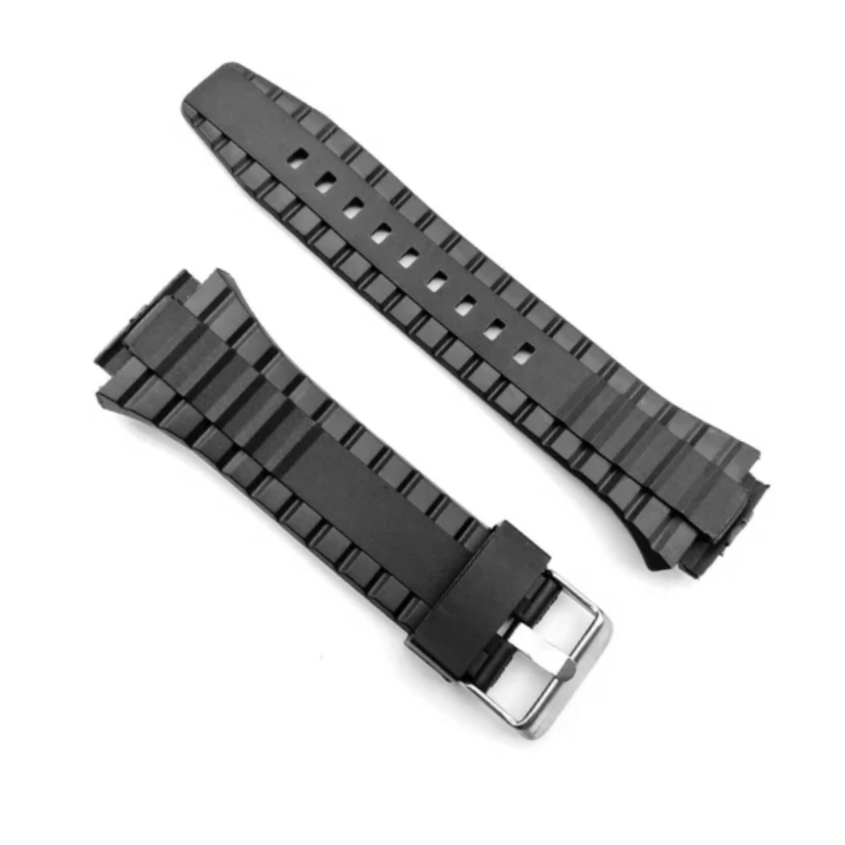 DBLACK [QQDS2] RESIN WATCH STRAP (BLACK) // COMPATIBLE WITH "Q&Q GW79 & M127" MODEL WATCHES