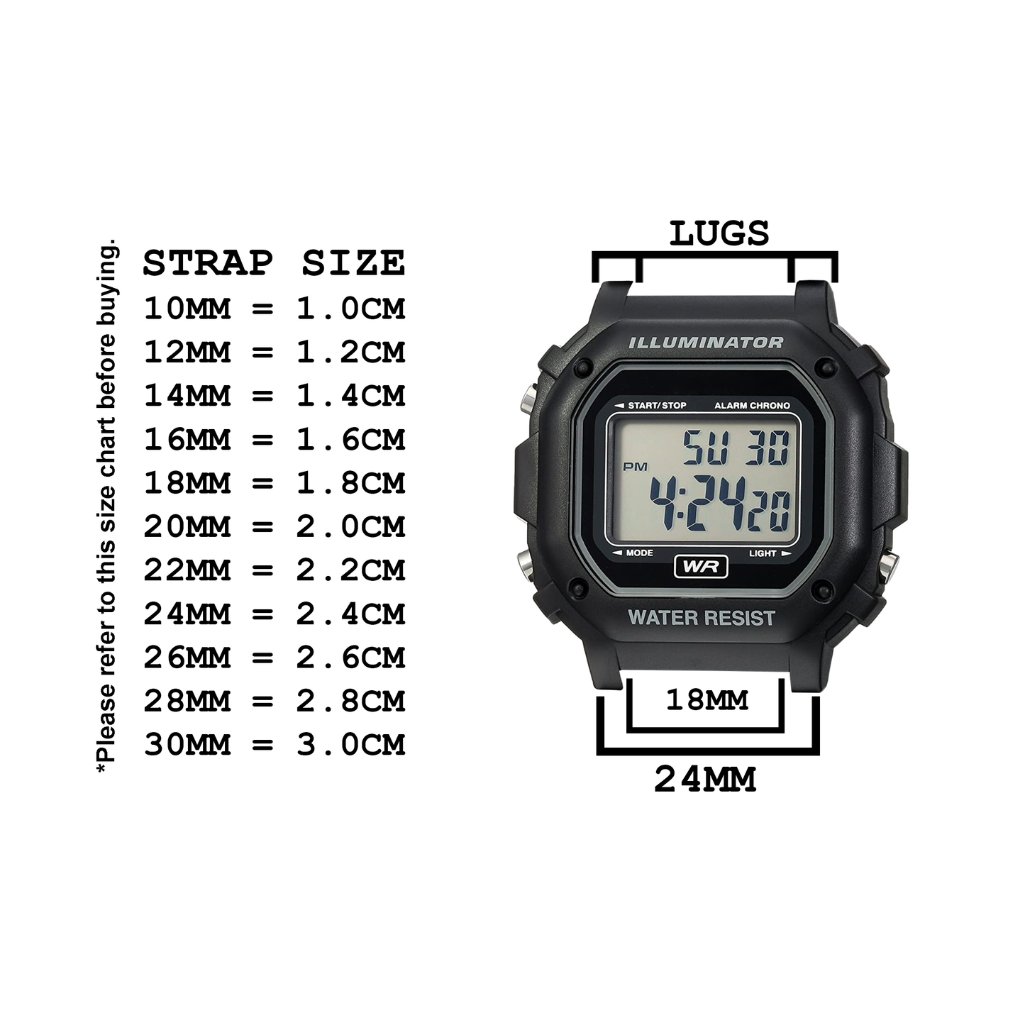 DBLACK [CDS2] RESIN WATCH STRAP // FOR "CASIO" AE-1200WH, W-216H & OTHER MODELS