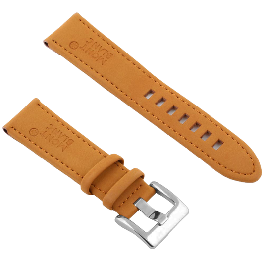 DBLACK [MBDS1] 22MM LEATHER WATCH STRAP // FOR "MONT BLANC" WATCH